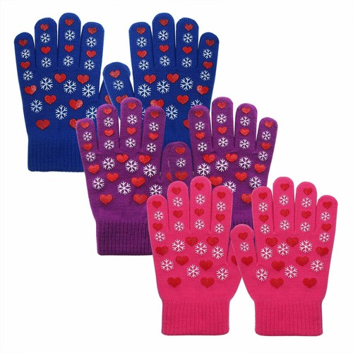 EvridWear Kids Magic Stretch Pretty Gloves For Girls 3 Pairs/Pk - Picture 5 of 30