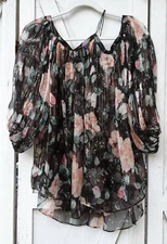 Zimmermann Havic Metallic Sheer Floral Top Size 0. Grat Condition!