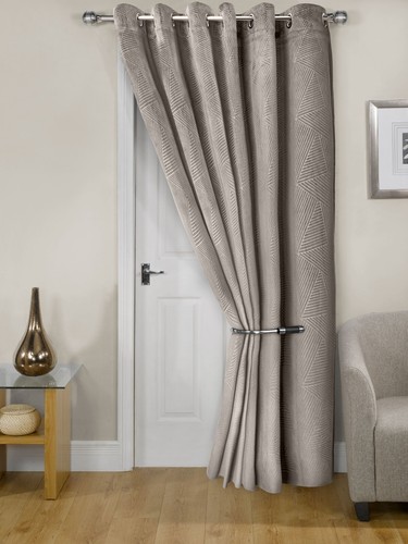 Thermal Blackout Door Curtain for Bedroom Woven Eyelet Single Panel - Midnight - Picture 6 of 6