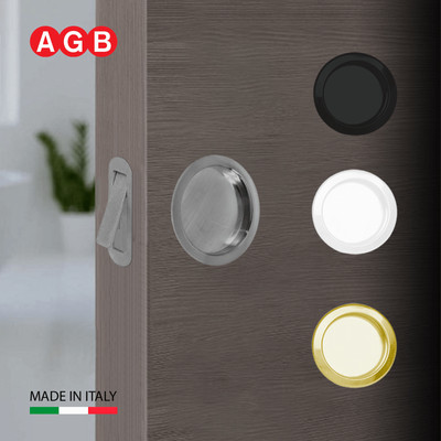 AGB Scivola Class Sliding Pocket Door Round Handles with Pull Out Lever
