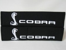 2 Pcs 1 Pair Ford Shelby Cobra Embroidery Seat Belt Cover Pads Black Pads 2 Pcs 1 Pair Ford Shelby Cobra Embroidery Seat Belt Cover Pads Black Pads