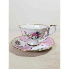 LIPPER & MANN Japan Tea Cup Bone China Pink Gold Trim Asian Collectible Vintage