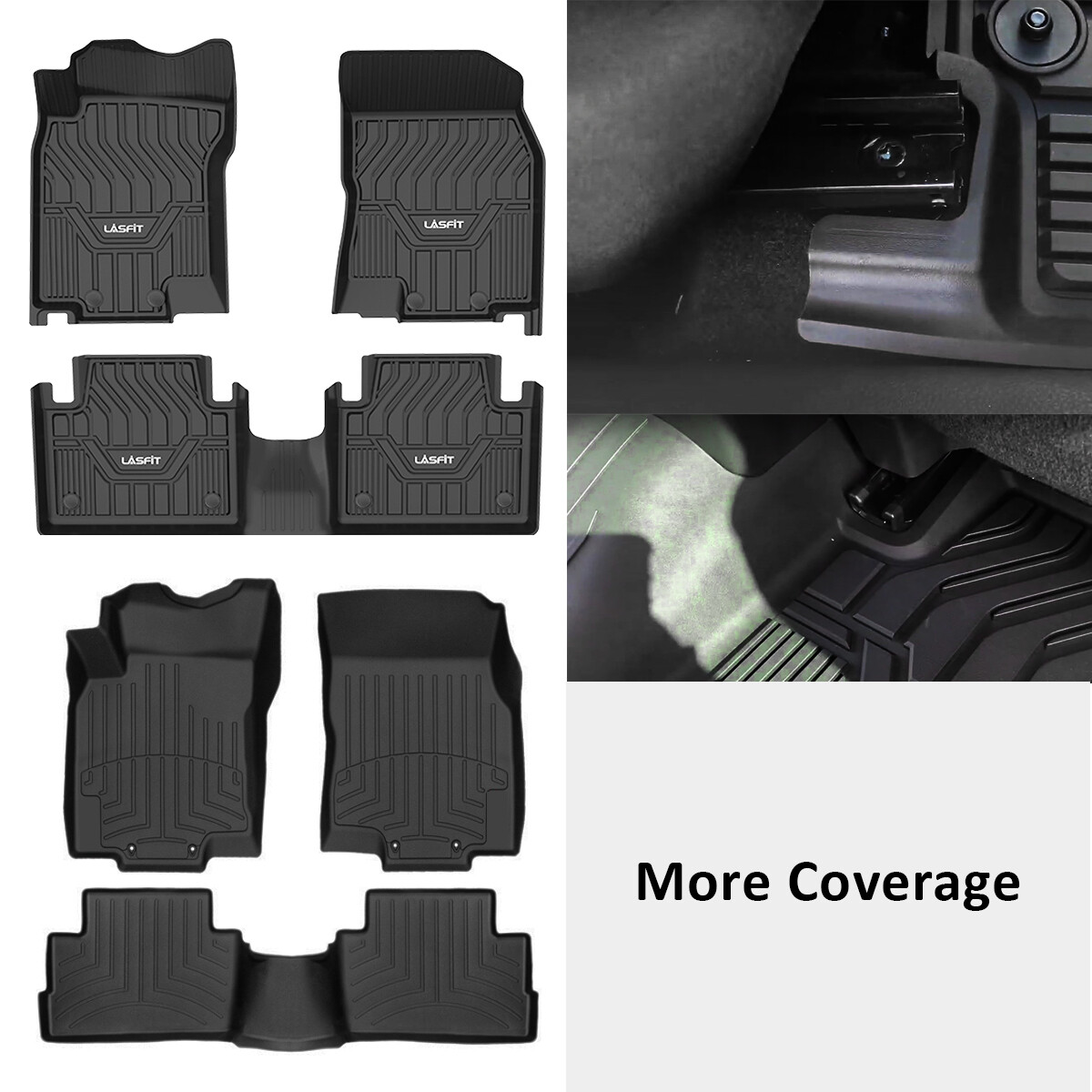 LASFIT Floor Mats for Nissan Rogue 20142020 Rubber Custom TPE Liner