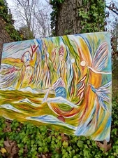 Folk Art Painting Psychedelic Jazz Beach San Francisco New Orleans Circus