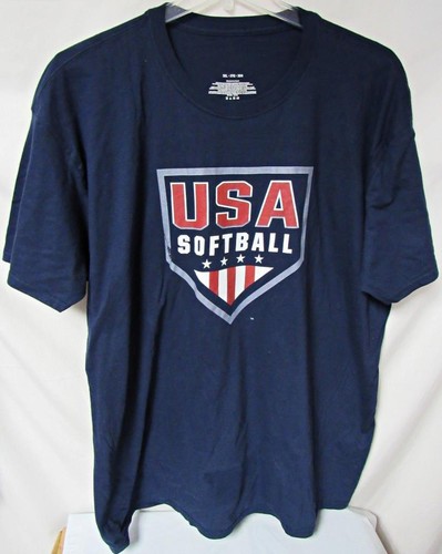 Usa Softball Men 3x Large Short Sleeve Screened Primary Logo T Shirt C1 3002 Ebay
