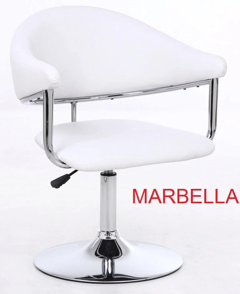 STYLISH WHITE HAIR SALON CHAIR FAUX LEATHER CHAIR BEAUTY