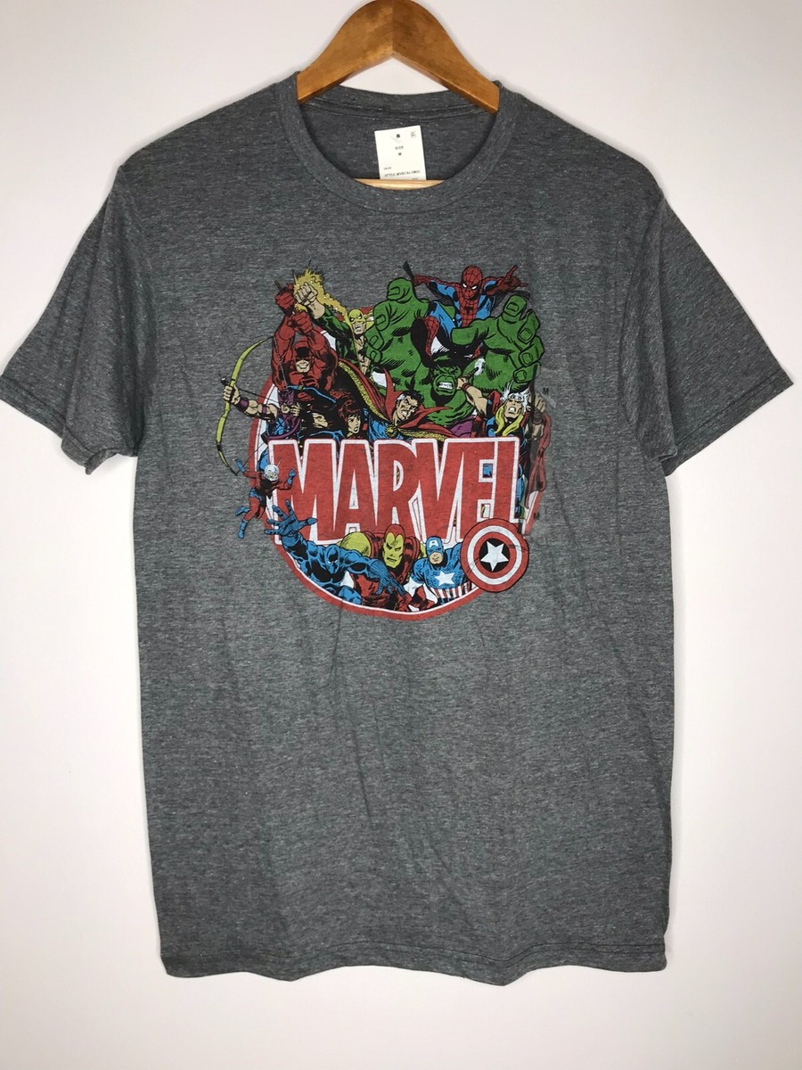 MARVEL スーパーヒーロー Tシャツ Lサイズ ダークグレー Marvel Super Heroes Men's Gray Medium T-Shirt New with Tags | eBay
