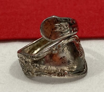 Vintage WM.A. Rogers Oneida LTD signierter versilberter LÖFFEL SIGNIERTER RING Größe 6
