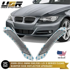 OE Replacement Clear Bumper Reflector Light For 2009-11 BMW E90/E91 LCI 3 Series