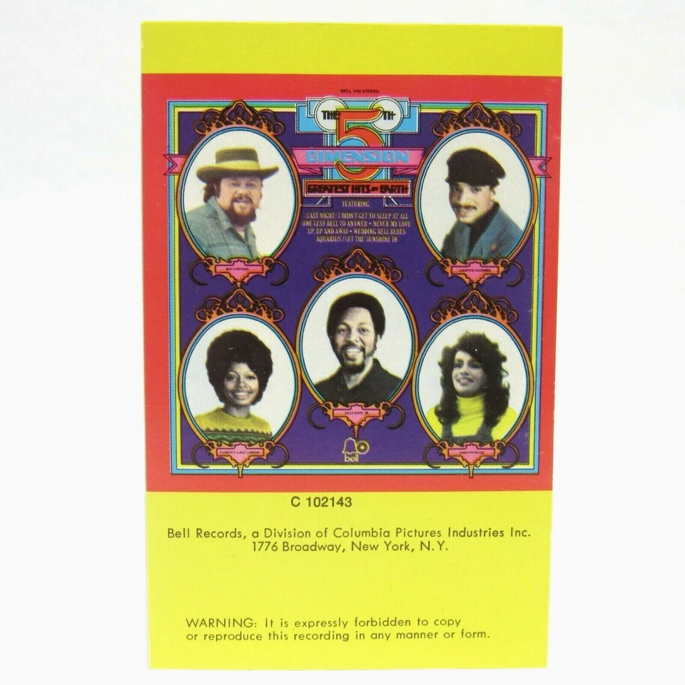 The 5th Dimension The Greatest Hits On Earth Cassette Bell 1972 - Image 2 of 4