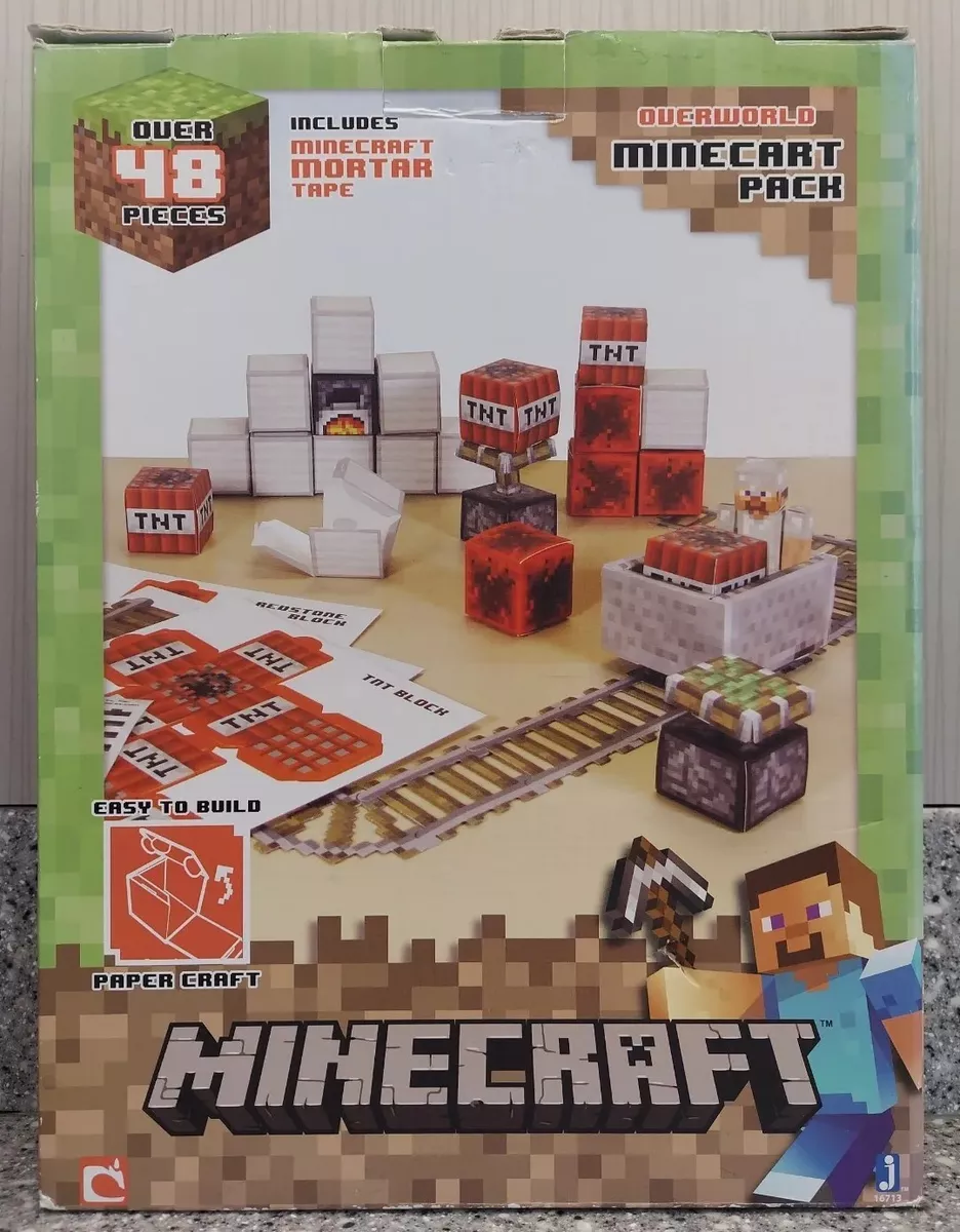 Minecraft Overworld Playset with 1 Action Figure & 10 Papercraft