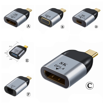 HDMI USB-C USB Type C VGA RJ45 Mini DP Male Female Video Converter  Adapter