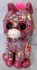 SPARKLE - PINK UNICORN - Ty FLIPPABLES Sequin Beanie 6" Boos NEW with MINT TAGS