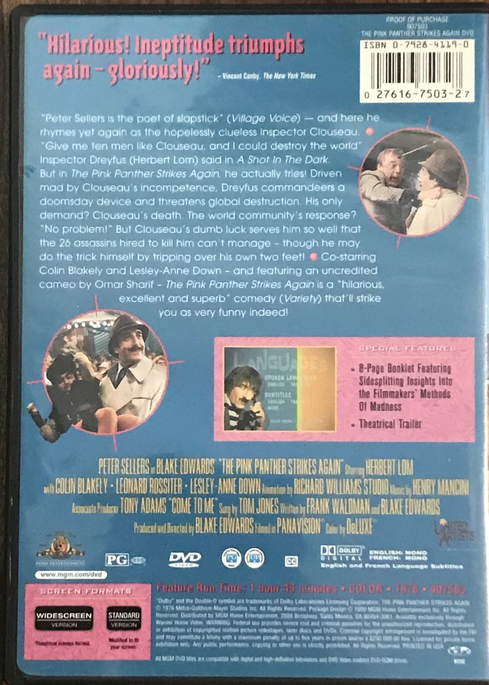Peter Sellers & Pink Panther dvd bundle - Revenge Strikes again Casino Party - Image 3 of 4