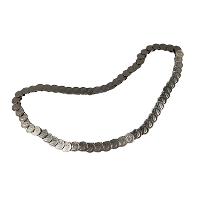 Silver Belt OS VTG Silver-Tone Metal Concho Coin Belt Womens OS Medallion  main image 2