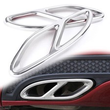 2x Car Rear Cylinder Exhaust Pipe Cover For Mercedes Benz A-Class W176 2016 2017