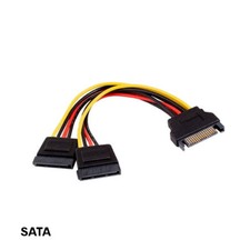 Kentek 6 inch SATA Male to 2xFemale Y-Power Cable for PC Mac HDD Mainboard