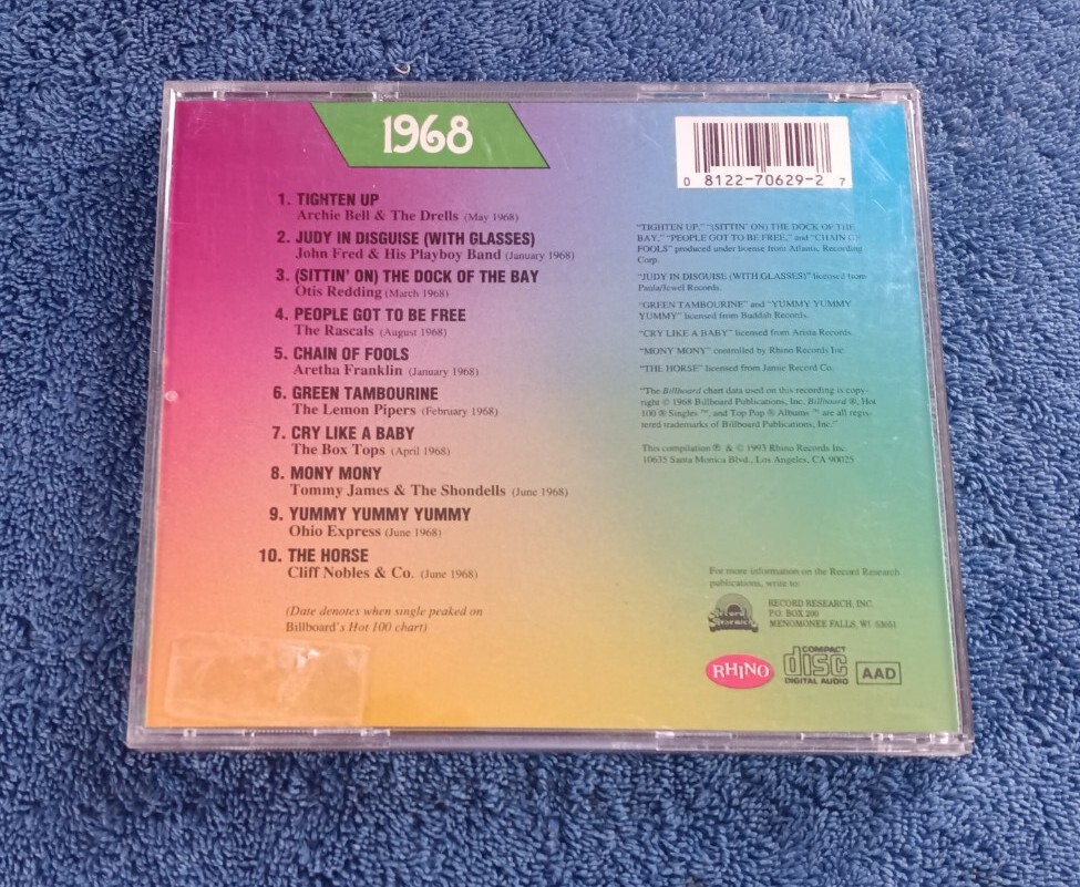 Billboard Top Rock & Roll Hits: 1968 by Various Artists CD