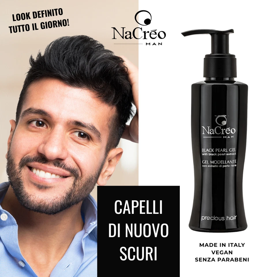 GEL NERO TENUTA FORTE PER CAPELLI BIANCHI NON MACCHIA EFFETTO BRILLANTE 150ml - Immagine 2 di 4