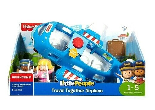 Fisher-Price Little People Travel Together Airplane Set NIB Pilot & Emma, Sounds