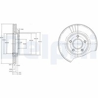2X Delphi Bremsscheibe BG3826 FüR Transit Connect Ford Tourneo 16V LPG Tdci Tddi