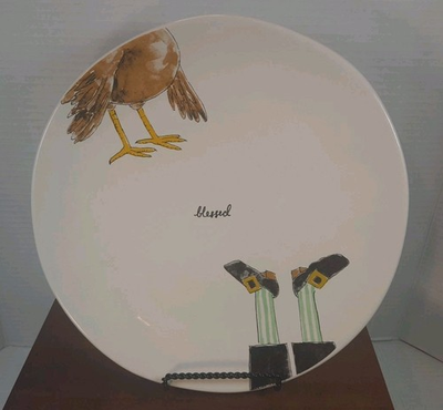 #ad Set Of 2 Rae Dunn Artisan Collection quot;Blessedquot; Serving Plate 11quot; Diameter $24.95