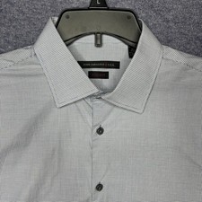 John Varvatos USA Mens Regular Fit Gingham Dress Shirt Blue White