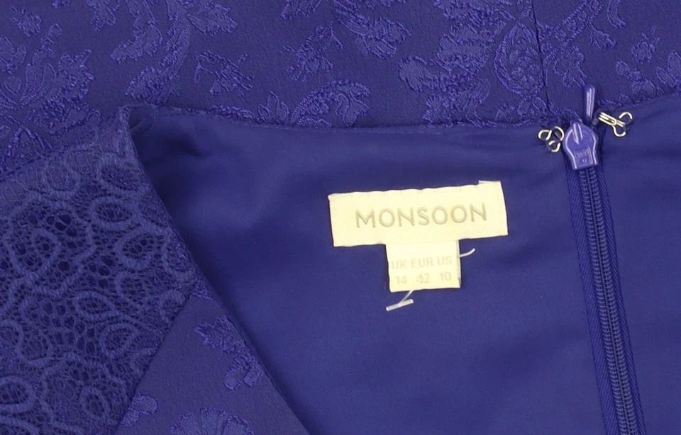 Monsoon Women's Purple Sheath Dress Size 14 — 第 3/4 张图片