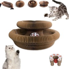 HYuMCCyhT Kitty Curls Cat Toy Kurlz, Interactive Scratch Pad, Foldable Pink