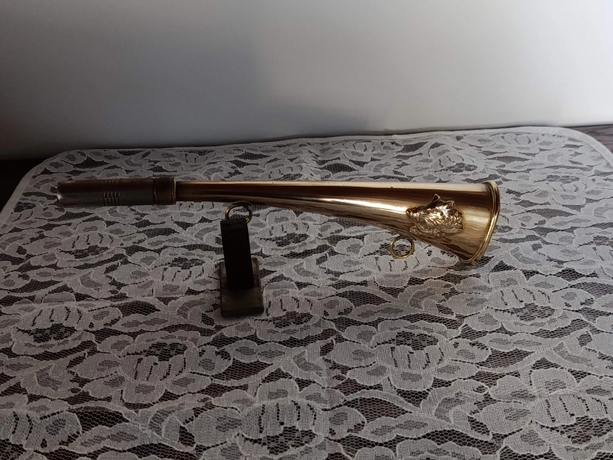 ANCIENNE TROMPE CORNE DE CHASSE CORNE de VACHE marque ELLESS jus de grenier D
