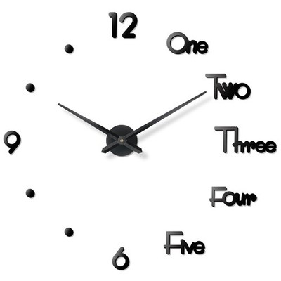 DIY Wall Clock Large Frameless 3D Clock, Mirror Effect Acrylic Wall Stickers ...