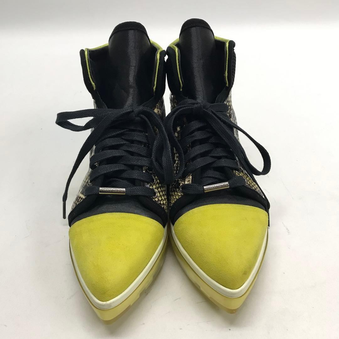 JIMMY CHOO High Cut Sneakers Python Pattern Size … - image 2