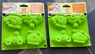 Set of 2 Siliko Mart Silicone Baking Molds, Happy Racing HSF-05A, Italy, NEW