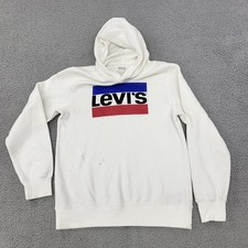 Levis Hoodie Boys XL 13-15 Yrs White Logo Graphic Pullover