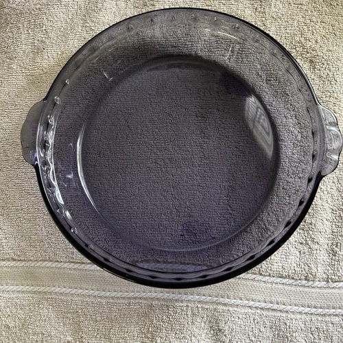 Vintage Pyrex Pie Plate #229 Baking 9 1/2" Fluted Edges Deep Dish Amethyst