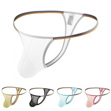 Mens Comfortable Stretch Mesh Underpants Low Waist G Strings Breathable Thong