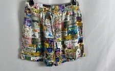 Disney 100 Men's Disneyland AOP Vintage Poster Ticket Collage Shorts Sz 28
