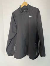 Nike Dri-Fit Men's XXL Full-Zip Jacket Black Training Reflective Track Athletic