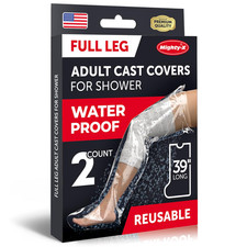100 Waterproof Cast Covers for Shower Leg - Tight Seal - 2Pk Reusable Adult Ful