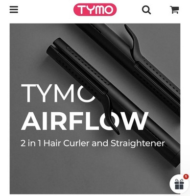 TYMO 2-in-1 Airflow Styler Curling Iron Hair Straightener Brand New!