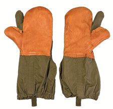 Military Cold Weather Hunting Trigger Finger Mitten Leather Gloves Wool Liner M