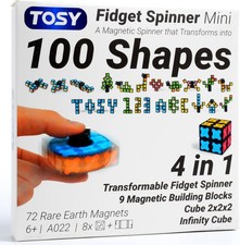 TOSY Magnet Fidget Spinner Mini 3-in-1 Puzzle Cube Stress Relief Toy Kids Adults