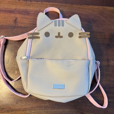 Isaac Morris Ltd. Pusheen Cat Face Backpack Purse Beige & Pink! Retired LOOK!