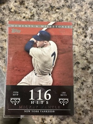 2007 Topps Moments & Milestones Mickey Mantle 1/1  116 Hits