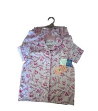 Juicy Couture Girls Short Sleeve Button-Front Pajama Top and Pants Set