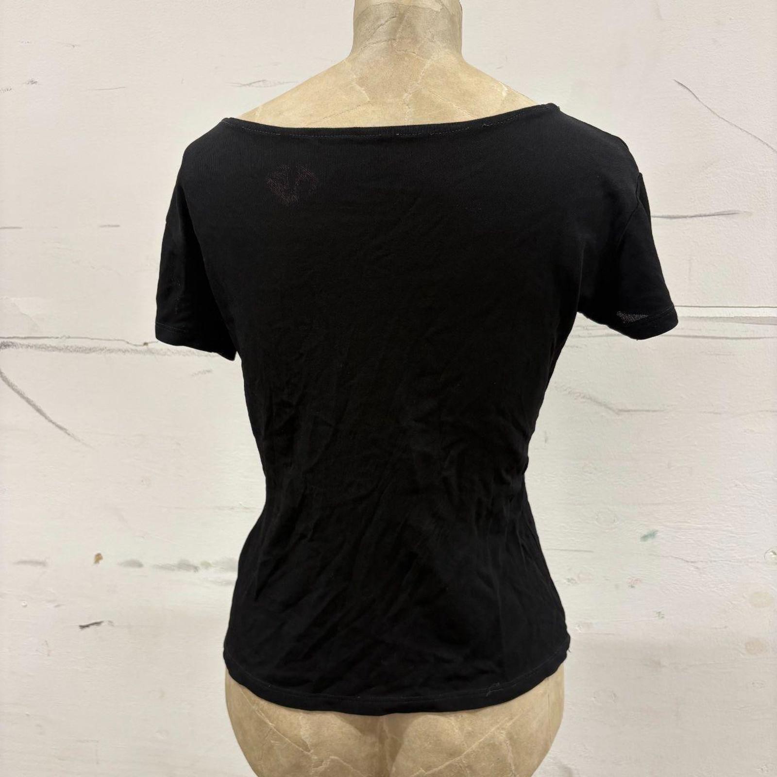 Vintage 90s Black Rayon Basic Tee - image 2