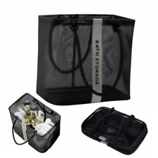 Large Shower Caddy with Wide Mouth, Foldable Mesh Organizer for Bathroom,