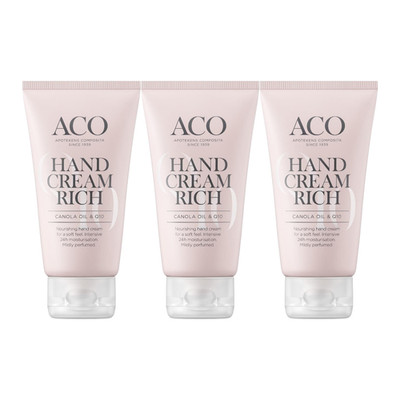 3 Stück ACO Handcreme Rich 75 ml - Ihr Hydration Hero im Taschenformat!