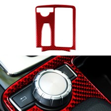 Red Carbon Fiber Cup Holder Panel Trim For Mercedes Benz C Class E Class W204