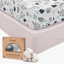 2 PCS 100 Cotton Fitted Crib Sheets UltraSoft Breathable 52x28x8 Pink
